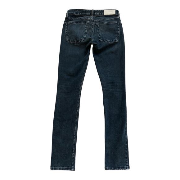 Re/Done Jeans Womens 26 Skinny Button Fly Low-Rise Worn Black Cotton Blend USA - Picture 3 of 13